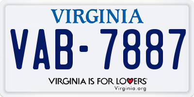 VA license plate VAB7887