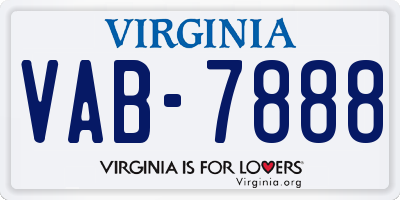 VA license plate VAB7888