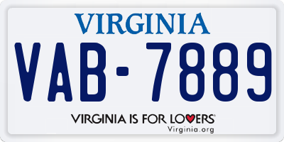 VA license plate VAB7889