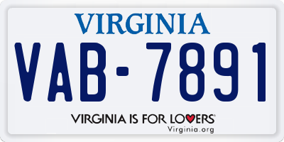 VA license plate VAB7891