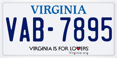 VA license plate VAB7895