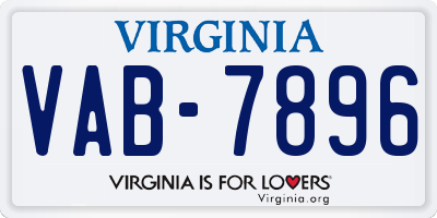 VA license plate VAB7896