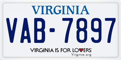 VA license plate VAB7897