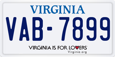 VA license plate VAB7899