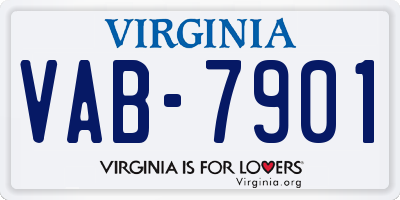 VA license plate VAB7901