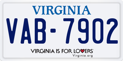 VA license plate VAB7902