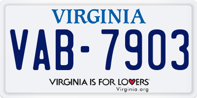 VA license plate VAB7903