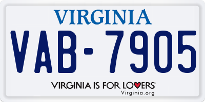 VA license plate VAB7905