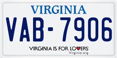 VA license plate VAB7906