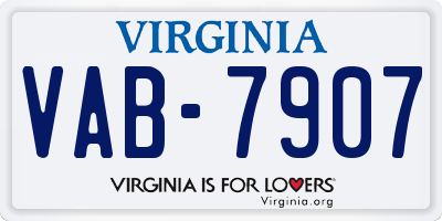 VA license plate VAB7907