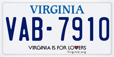 VA license plate VAB7910