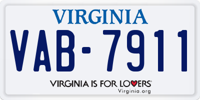 VA license plate VAB7911