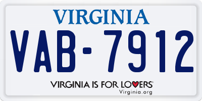 VA license plate VAB7912