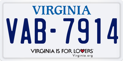 VA license plate VAB7914