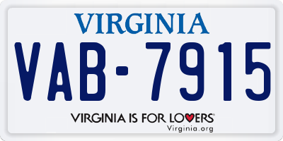 VA license plate VAB7915