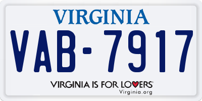 VA license plate VAB7917