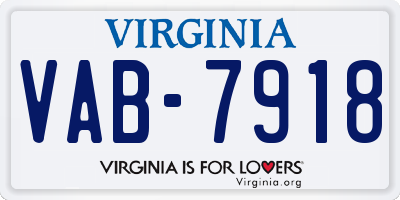 VA license plate VAB7918