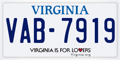 VA license plate VAB7919