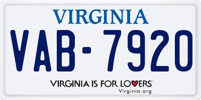 VA license plate VAB7920