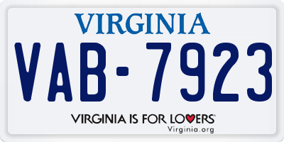 VA license plate VAB7923