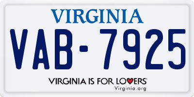 VA license plate VAB7925