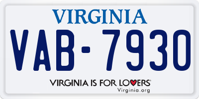 VA license plate VAB7930