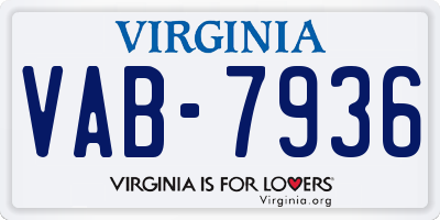 VA license plate VAB7936