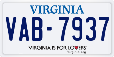 VA license plate VAB7937