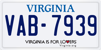 VA license plate VAB7939