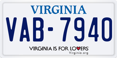 VA license plate VAB7940