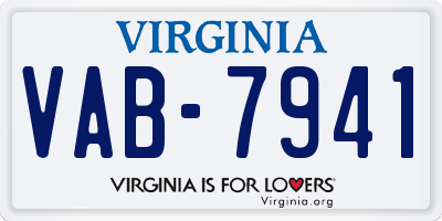 VA license plate VAB7941