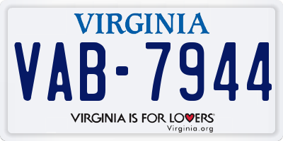 VA license plate VAB7944