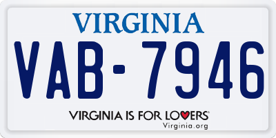 VA license plate VAB7946