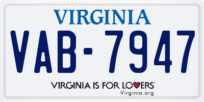 VA license plate VAB7947