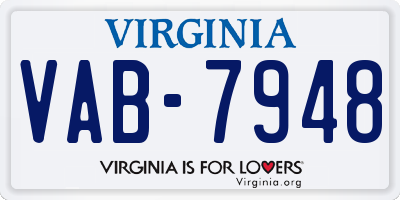 VA license plate VAB7948