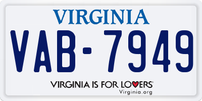 VA license plate VAB7949