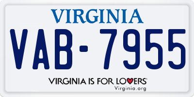 VA license plate VAB7955