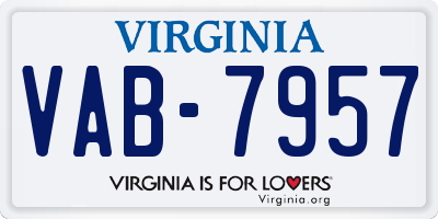 VA license plate VAB7957