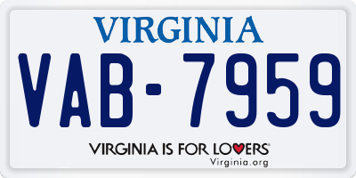 VA license plate VAB7959