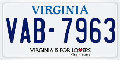 VA license plate VAB7963