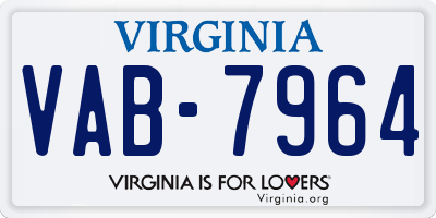 VA license plate VAB7964