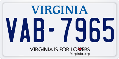 VA license plate VAB7965