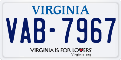 VA license plate VAB7967