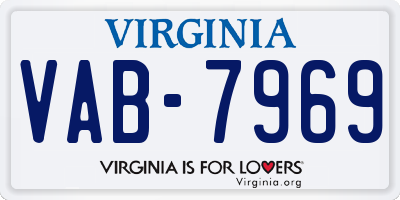 VA license plate VAB7969