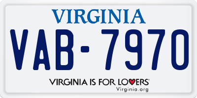 VA license plate VAB7970