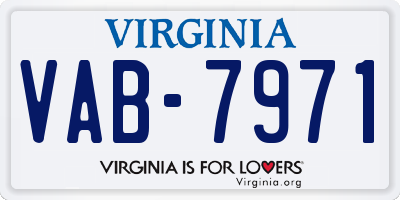 VA license plate VAB7971