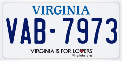 VA license plate VAB7973