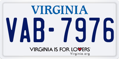 VA license plate VAB7976