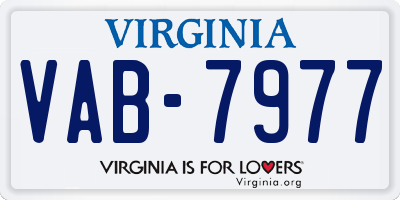 VA license plate VAB7977