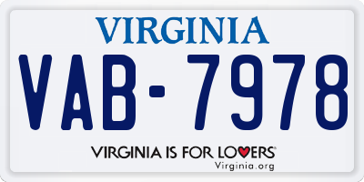 VA license plate VAB7978